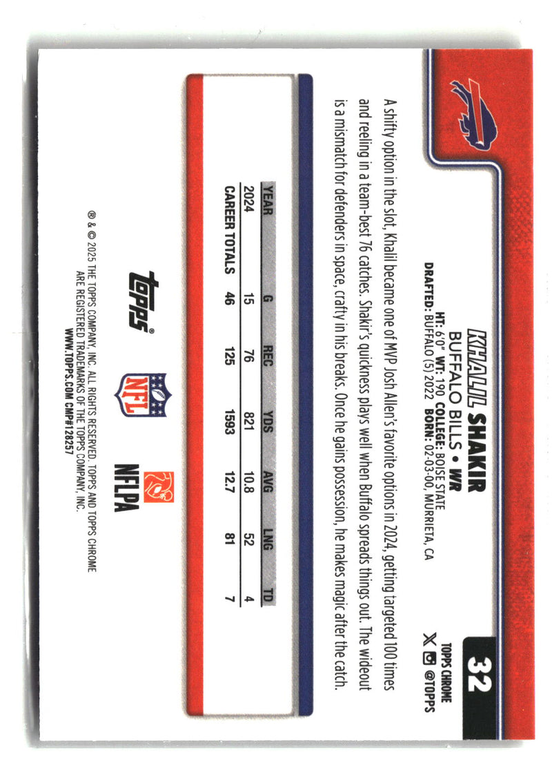 2025 Topps Chrome #32 Khalil Shakir-2