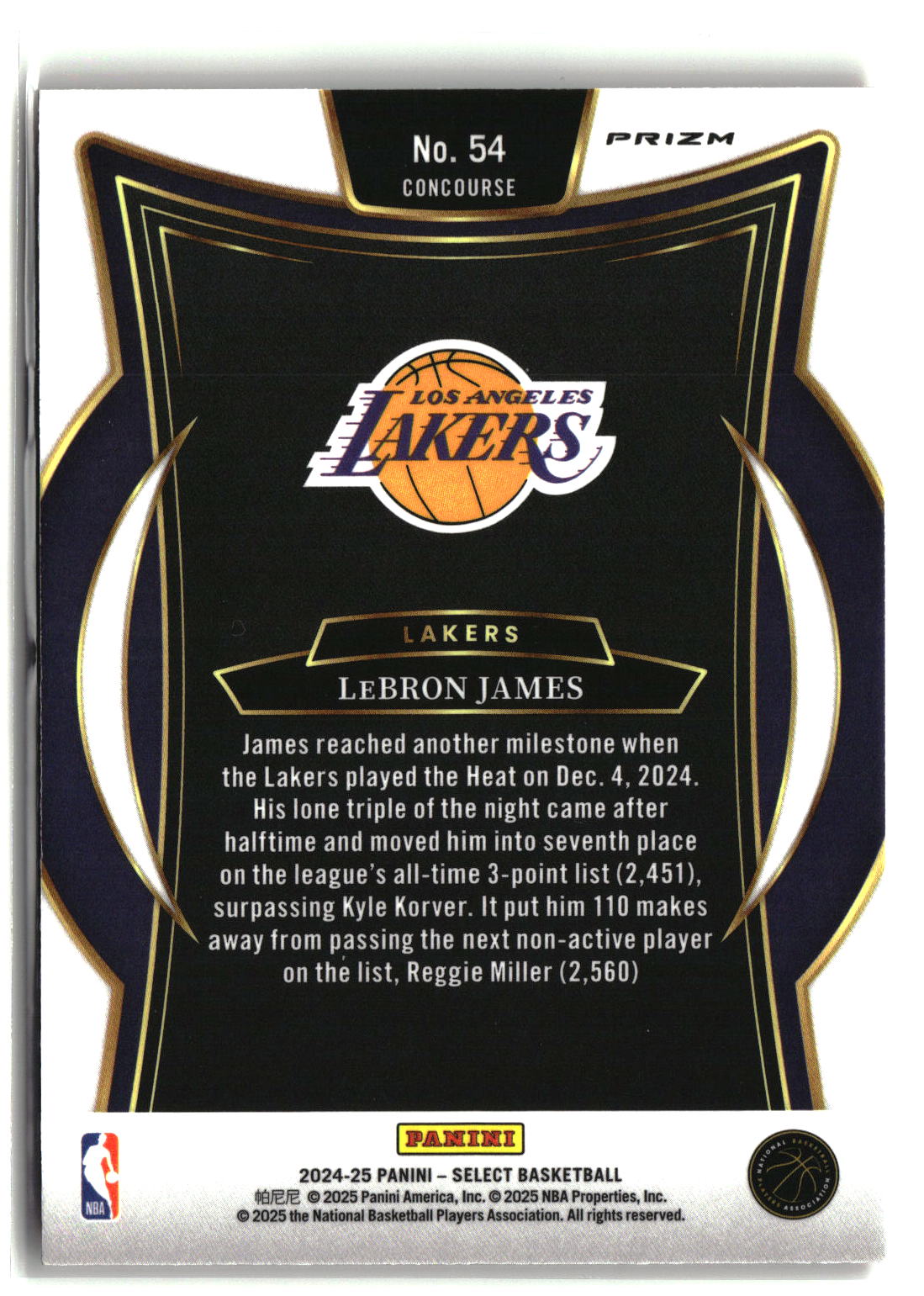 2024-25 Panini Select #54 LeBron James Red Cracked Ice Prizm-4