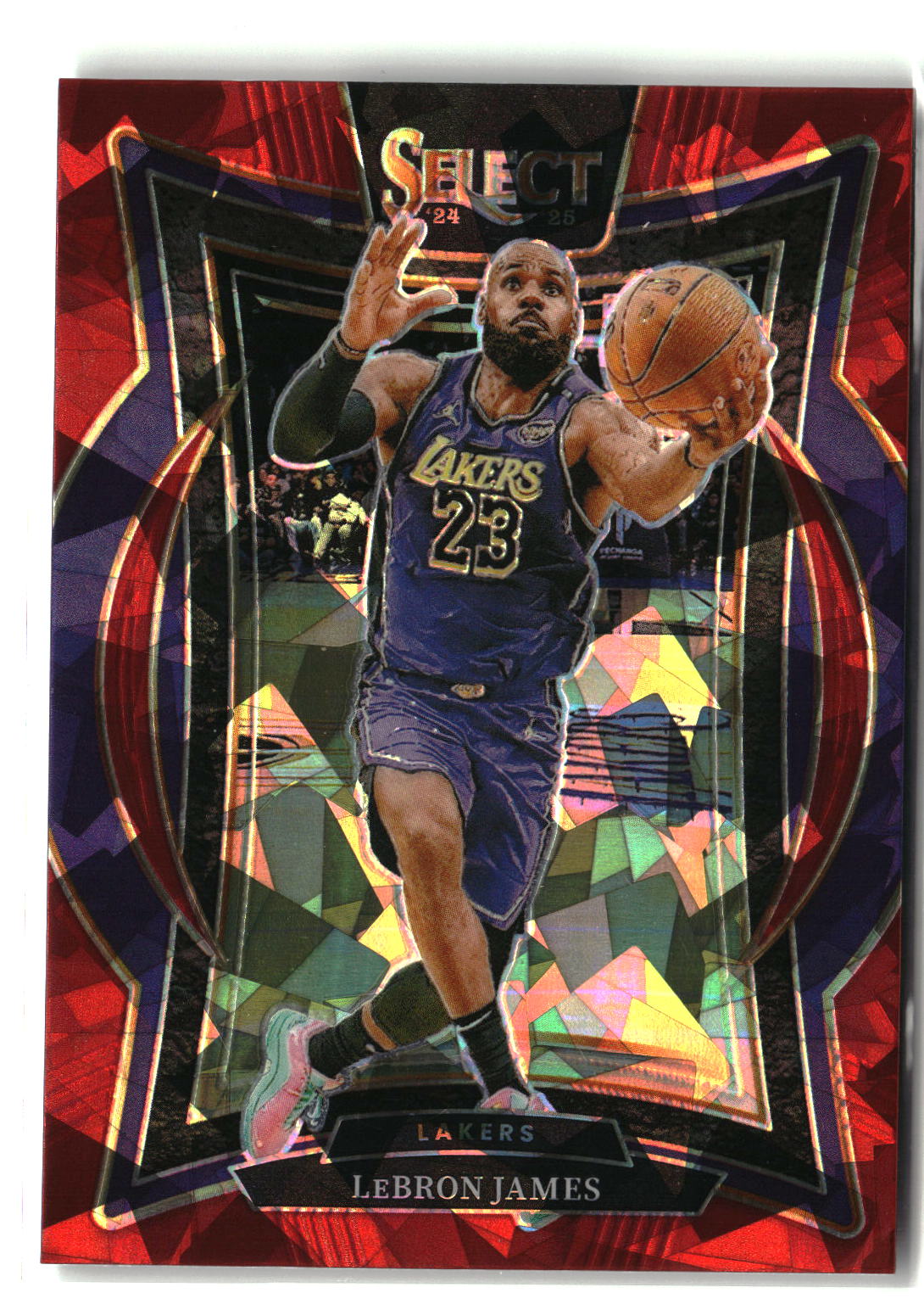 2024-25 Panini Select #54 LeBron James Red Cracked Ice Prizm-5