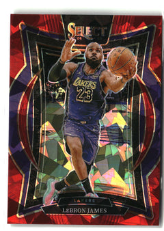 2024-25 Panini Select #54 LeBron James Red Cracked Ice Prizm-5