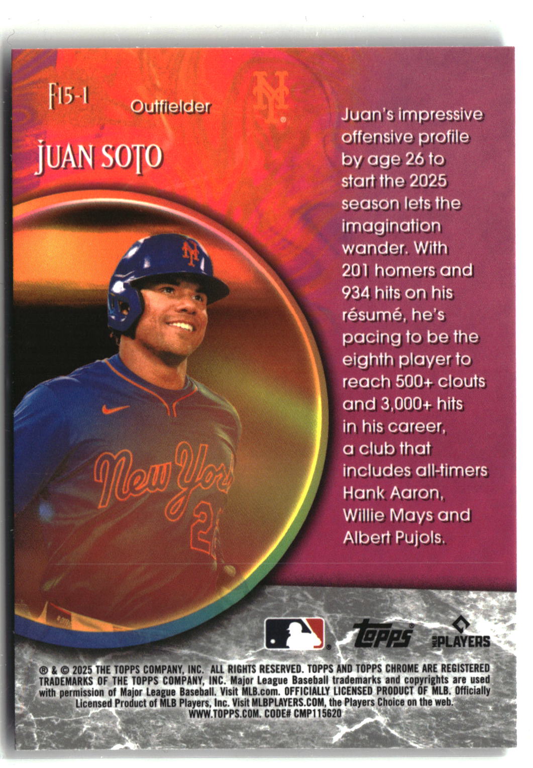 2025 Topps Chrome Update #F15-1 Juan Soto Fortune 15-4