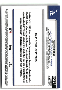 2025 Topps Chrome Update #USC73 Roki Sasaki-6