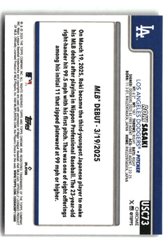 2025 Topps Chrome Update #USC73 Roki Sasaki ToppsFractors-4