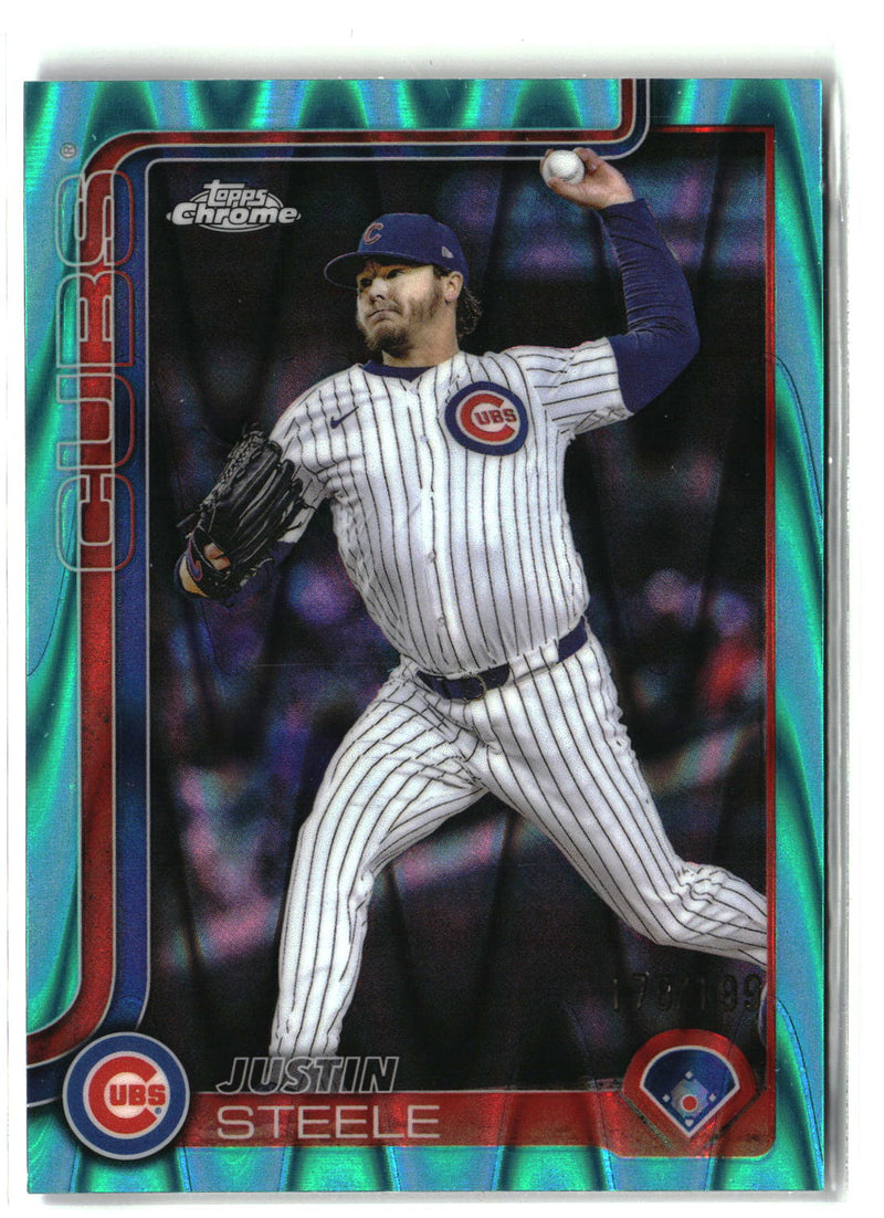 2025 Topps Chrome Update #USC3 Justin Steele Aqua Refractors #/199-3