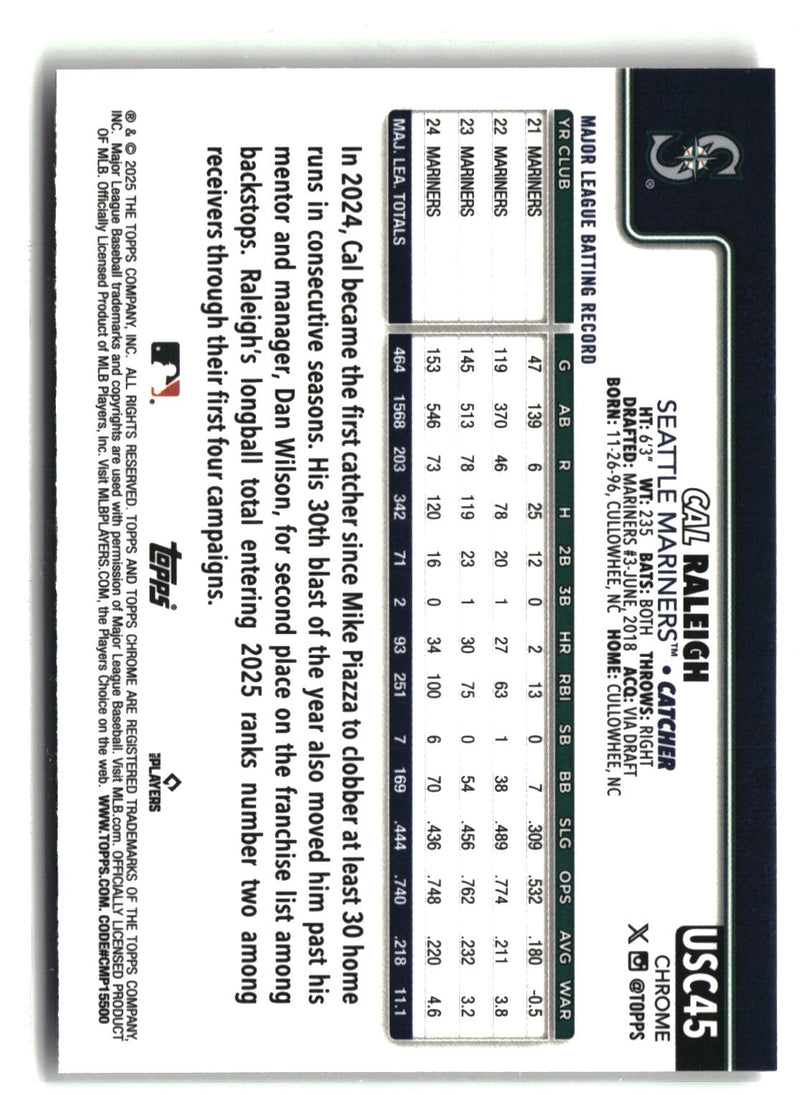 2025 Topps Chrome Update #USC45b Cal Raleigh-6