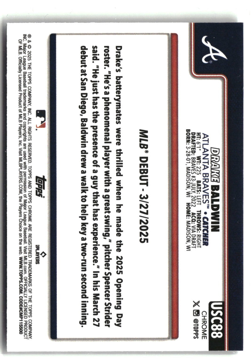 2025 Topps Chrome Update #USC88 Drake Baldwin-2