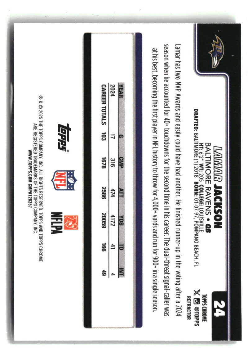 2025 Topps Chrome #24 Lamar Jackson Refractor-2