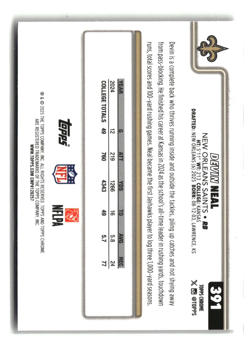 2025 Topps Chrome #391 Devin Neal-2