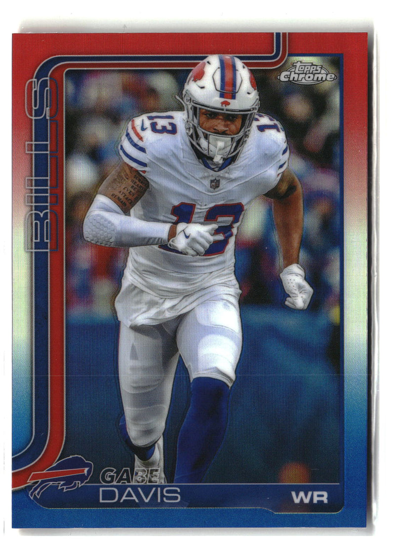2025 Topps Chrome #142 Gabe Davis Red White and Blue Refractor-1