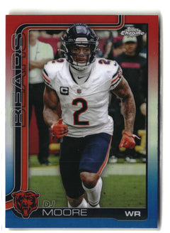 2025 Topps Chrome #48 DJ Moore Red White and Blue Refractor-1
