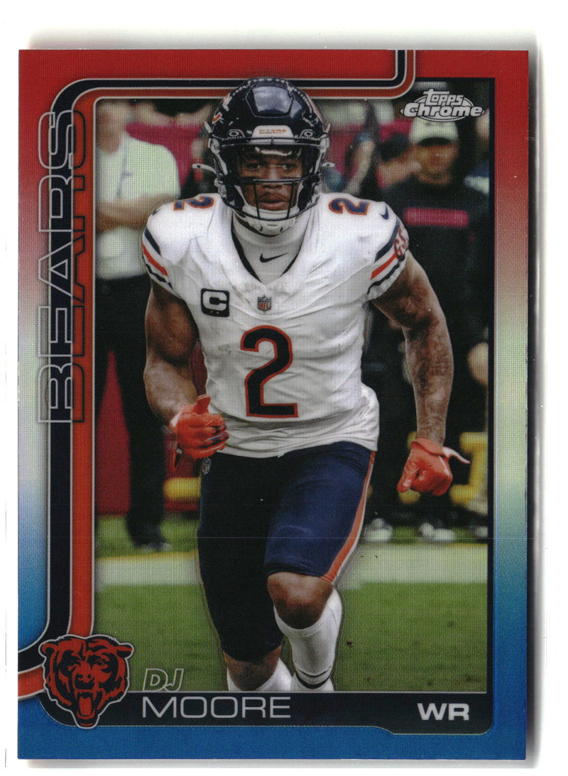 2025 Topps Chrome #48 DJ Moore Red White and Blue Refractor-1