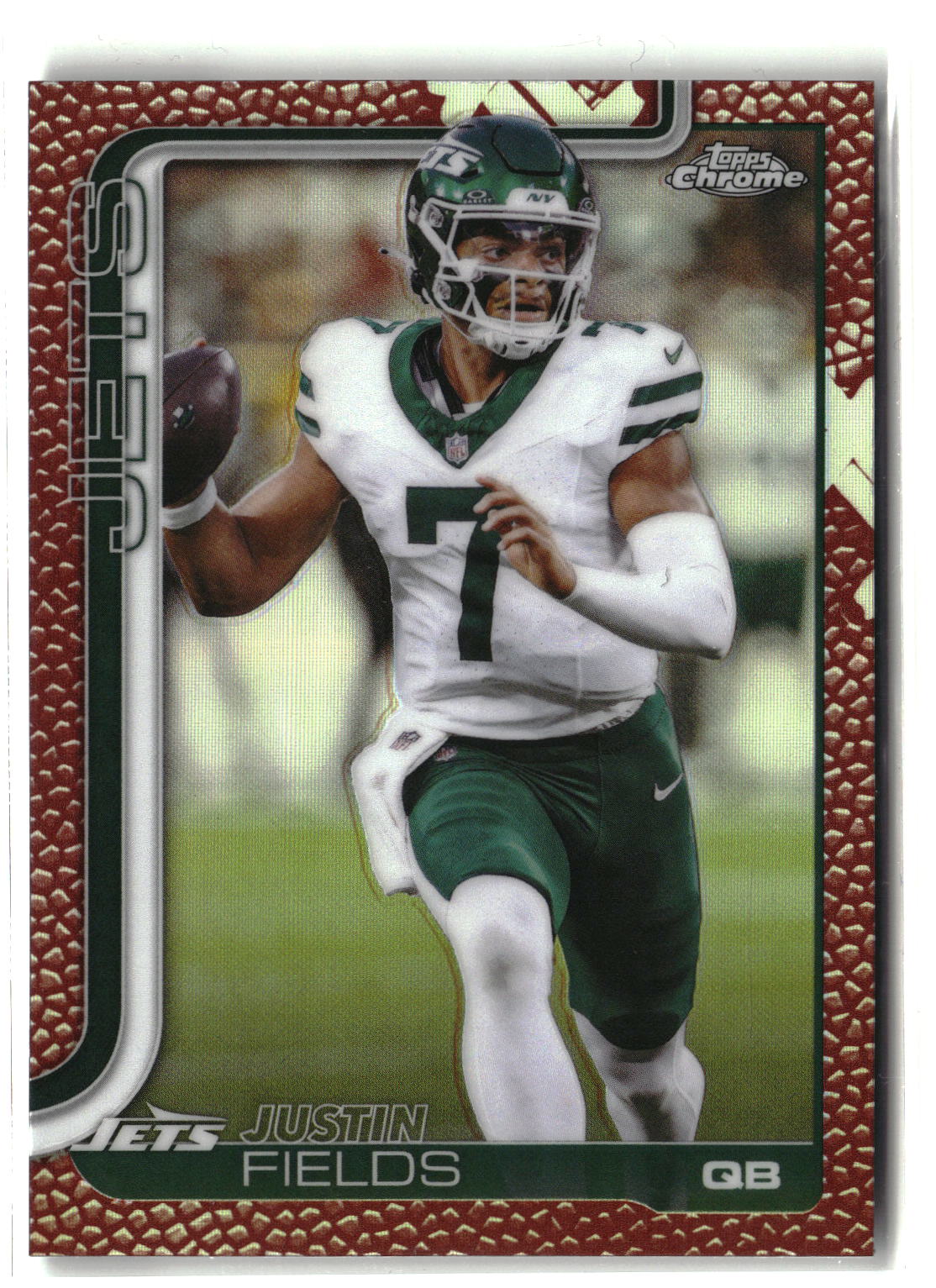 2025 Topps Chrome #237 Justin Fields Football Leather Refractor