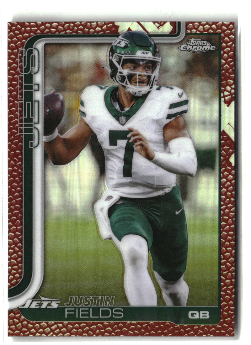 2025 Topps Chrome #237 Justin Fields Football Leather Refractor-1