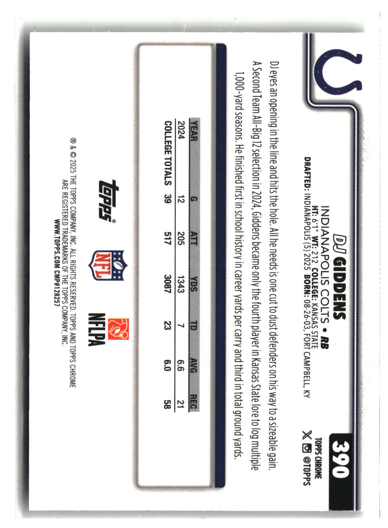 2025 Topps Chrome #390 DJ Giddens-2