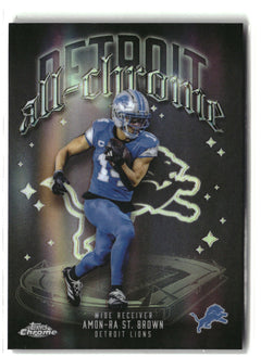 2025 Topps Chrome #ACT-7 Amon-Ra St. Brown All-Chrome Team Refractor-1