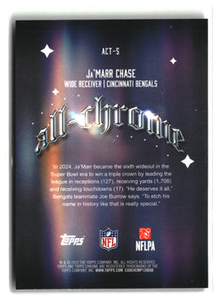 2025 Topps Chrome #ACT-5 Ja'Marr Chase All Chrome Team-2