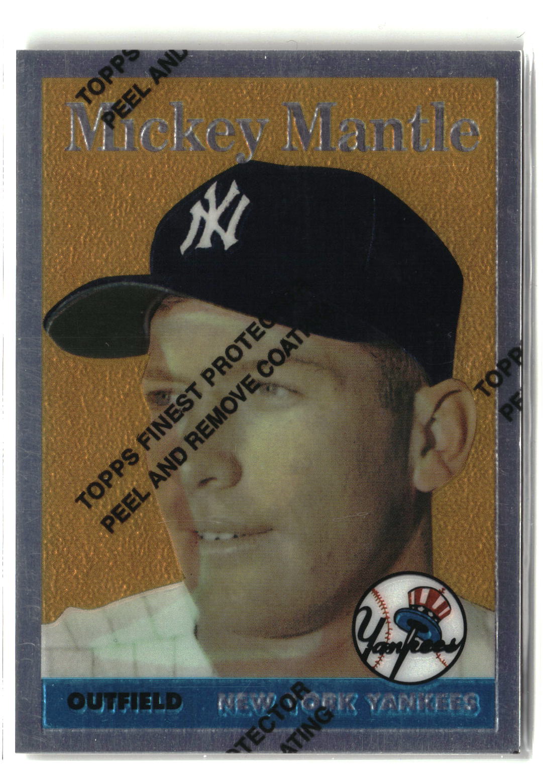 1996 Topps #8 Mickey Mantle Commemorative Reprints Finest Refractor