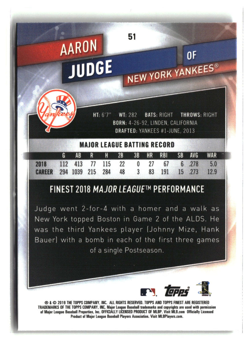 2019 Finest #51 Aaron Judge-2