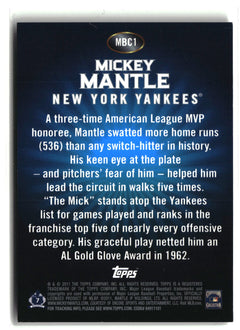2011 Topps #MBC1 Mickey Mantle Value Box Chrome Refractors-2