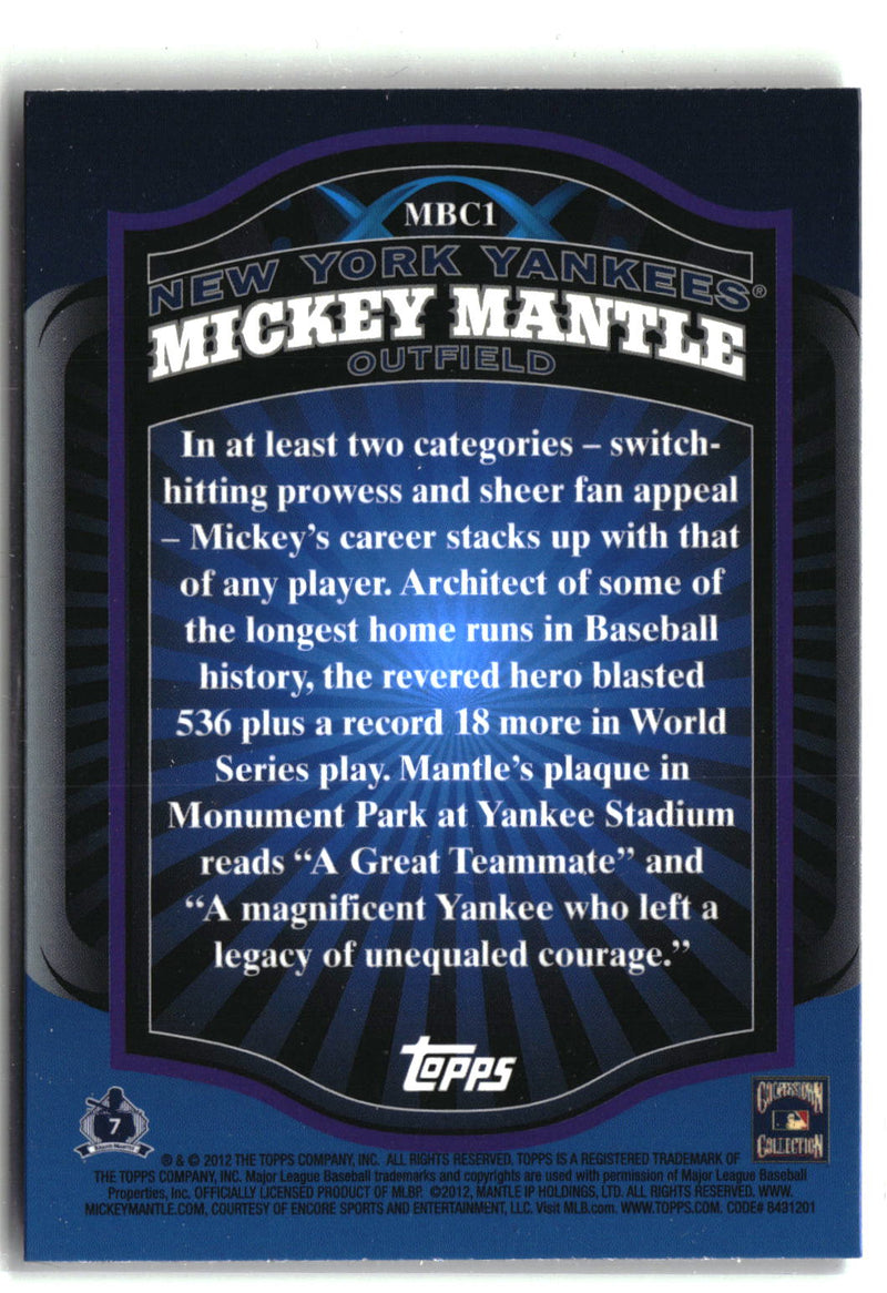 2012 Topps #MBC1 Mickey Mantle Retail Refractors-2