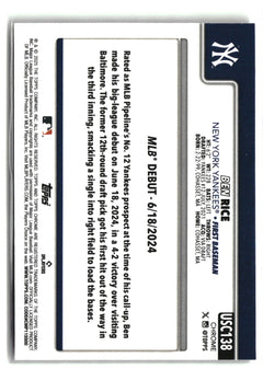 2025 Topps Chrome Update #USC138 Ben Rice X-Fractors-2