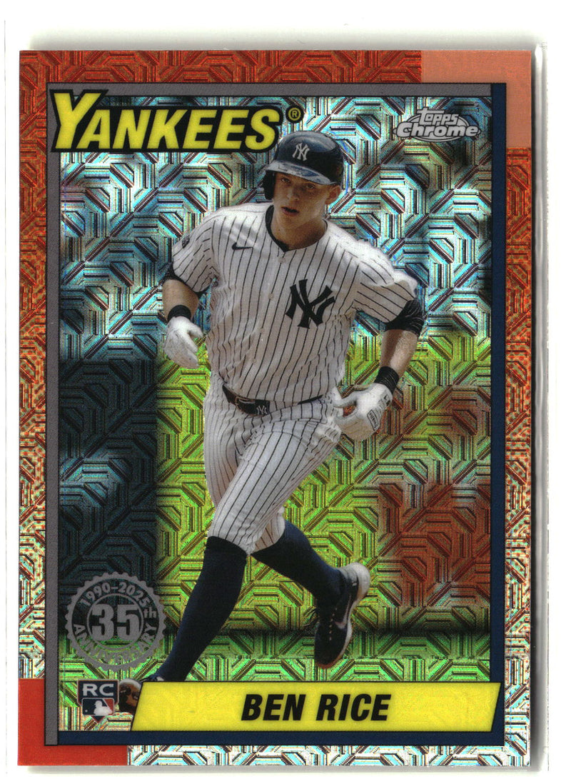 2025 Topps Series 1 #T90C-86 Ben Rice 1990 Topps Baseball 35th Chrome-1