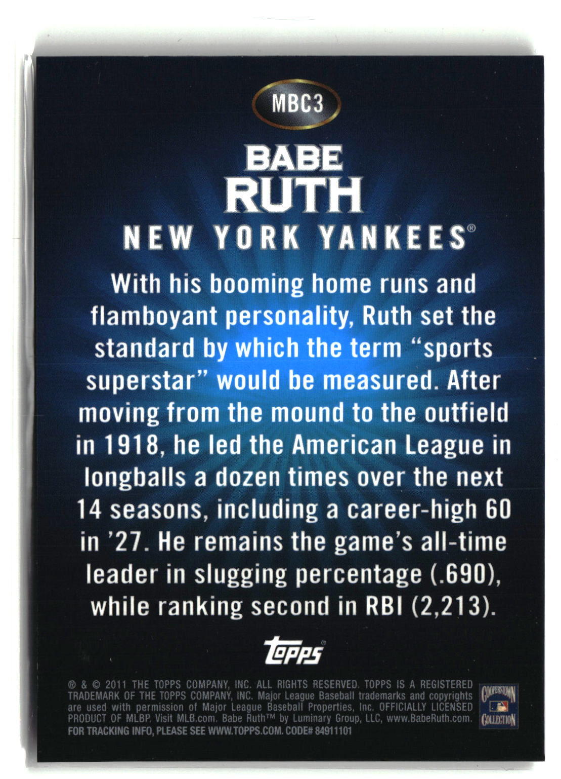 2011 Topps #MBC3 Babe Ruth Value Box Chrome Refractors-2