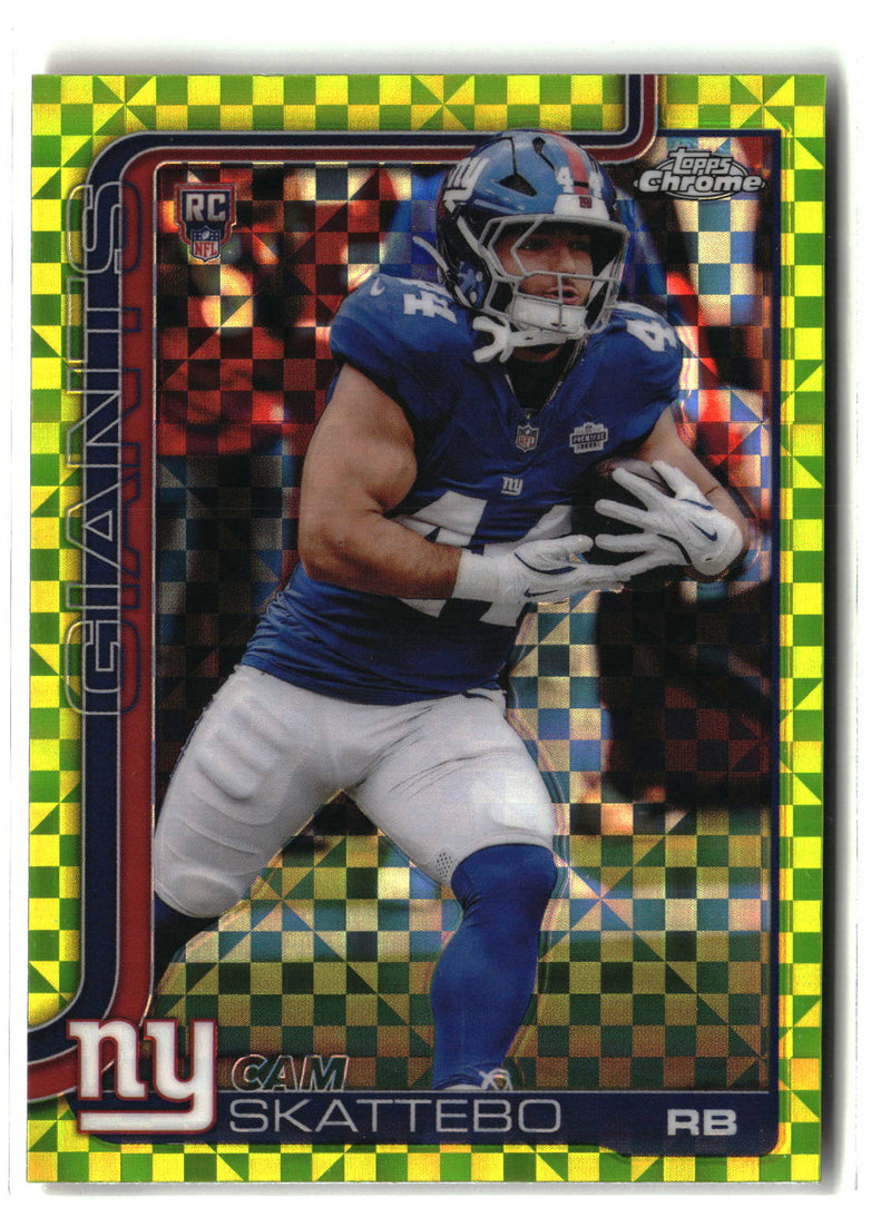 2025 Topps Chrome #331 Cam Skattebo Lime Green X-Fractor-1
