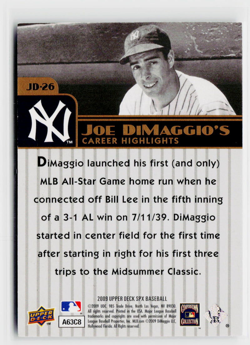 2009 SPx #JD-76 Joe DiMaggio Joe DiMaggio Career Highlights #/425-2