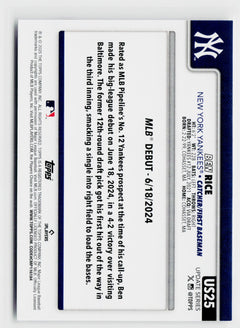 2025 Topps Update #US25 Ben Rice-2