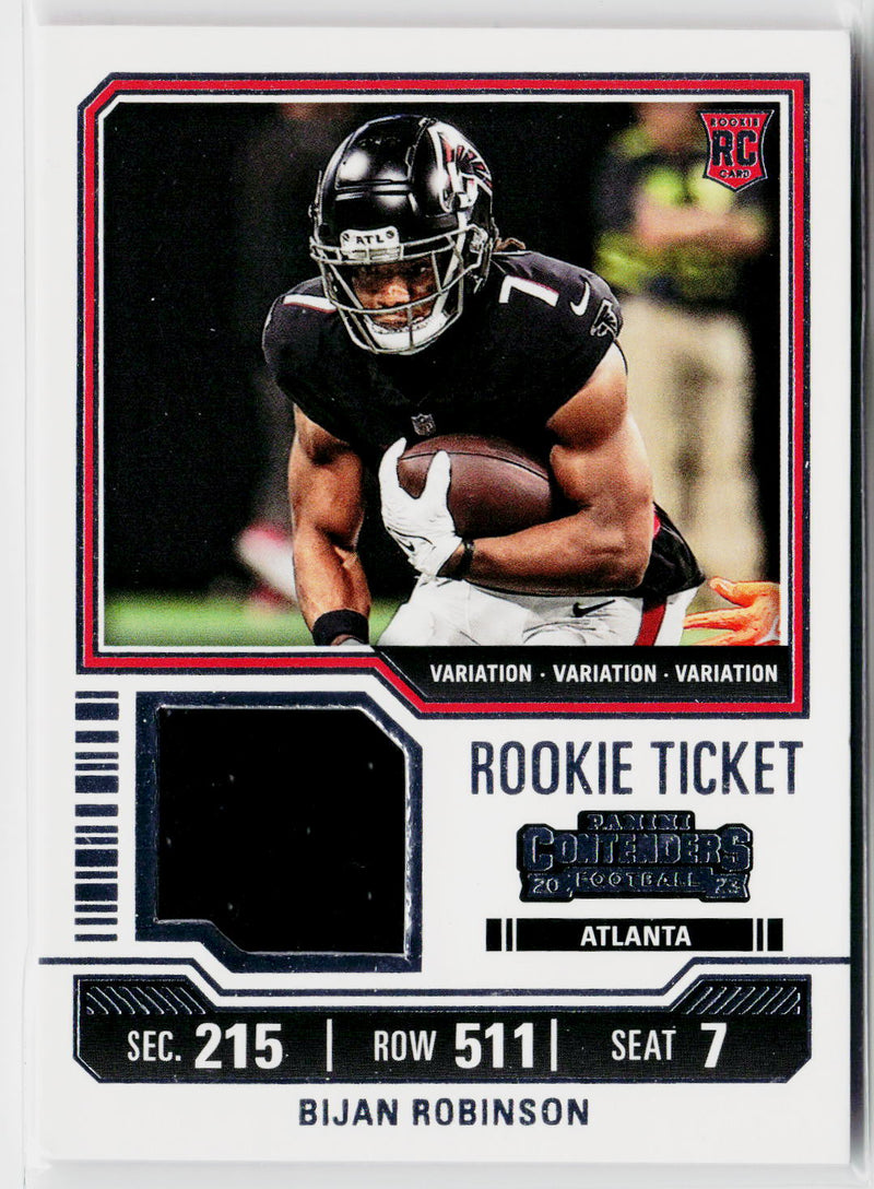 2023 Panini Contenders #TS4V Bijan Robinson Rookie Ticket Swatches Variations-1