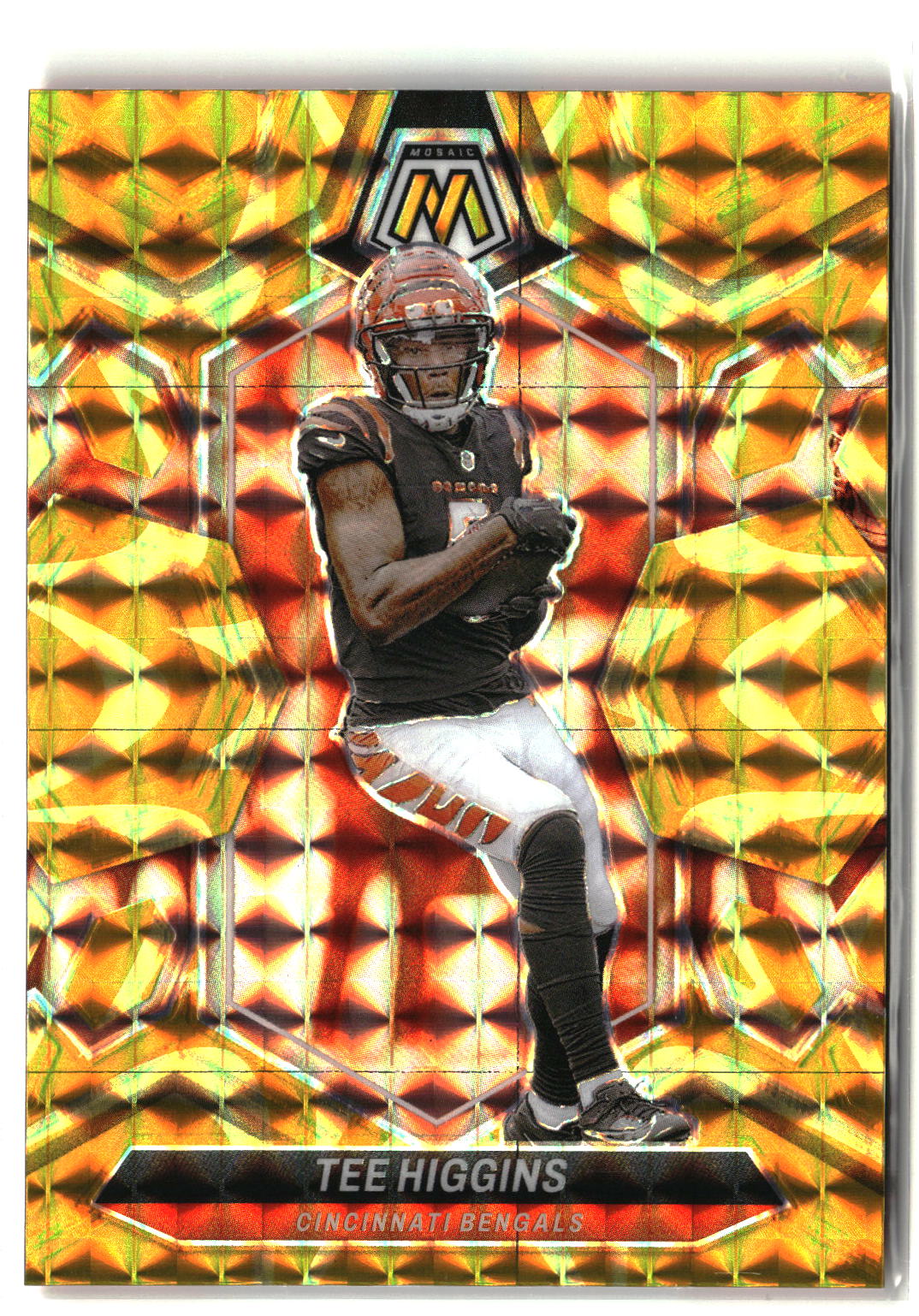 2024 Panini Mosaic #46 Tee Higgins Mosaic Reactive Yellow-1