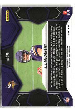 2024 Panini Mosaic #275 J.J. McCarthy Mosaic Reactive Yellow-2