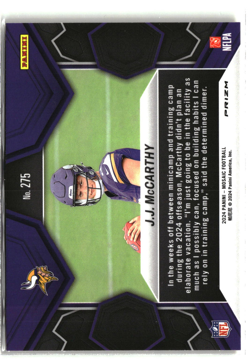 2024 Panini Mosaic #275 J.J. McCarthy Mosaic Reactive Yellow-2