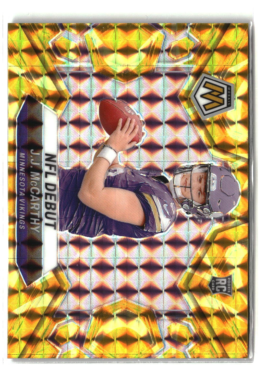 2024 Panini Mosaic #275 J.J. McCarthy Mosaic Reactive Yellow-1