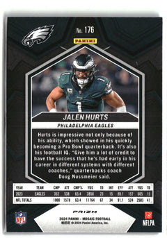 2024 Panini Mosaic #176 Jalen Hurts Mosaic Reactive Blue-2