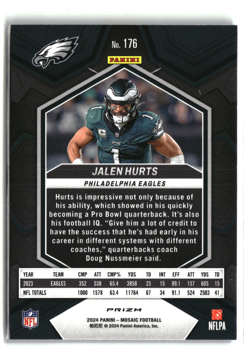 2024 Panini Mosaic #176 Jalen Hurts Mosaic Reactive Blue-2