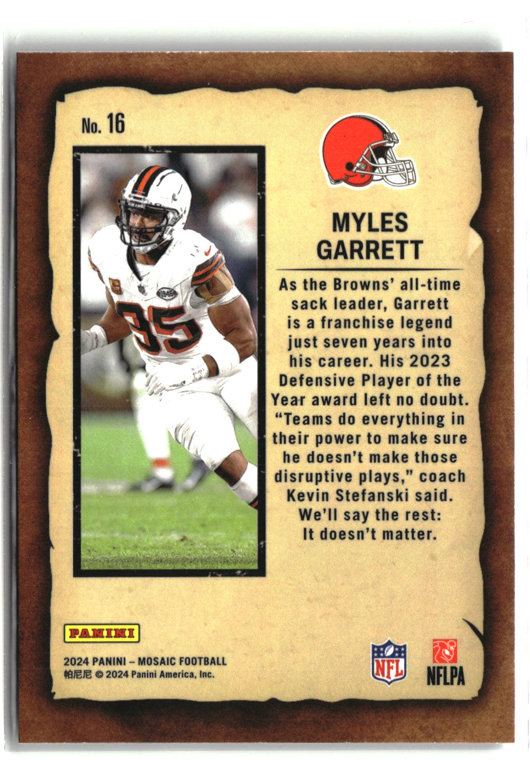 2024 Panini Mosaic #16 Myles Garrett Notoriety-2