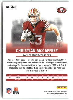 2024 Panini Prestige #260 Christian McCaffrey Hyper Xtra Points-2