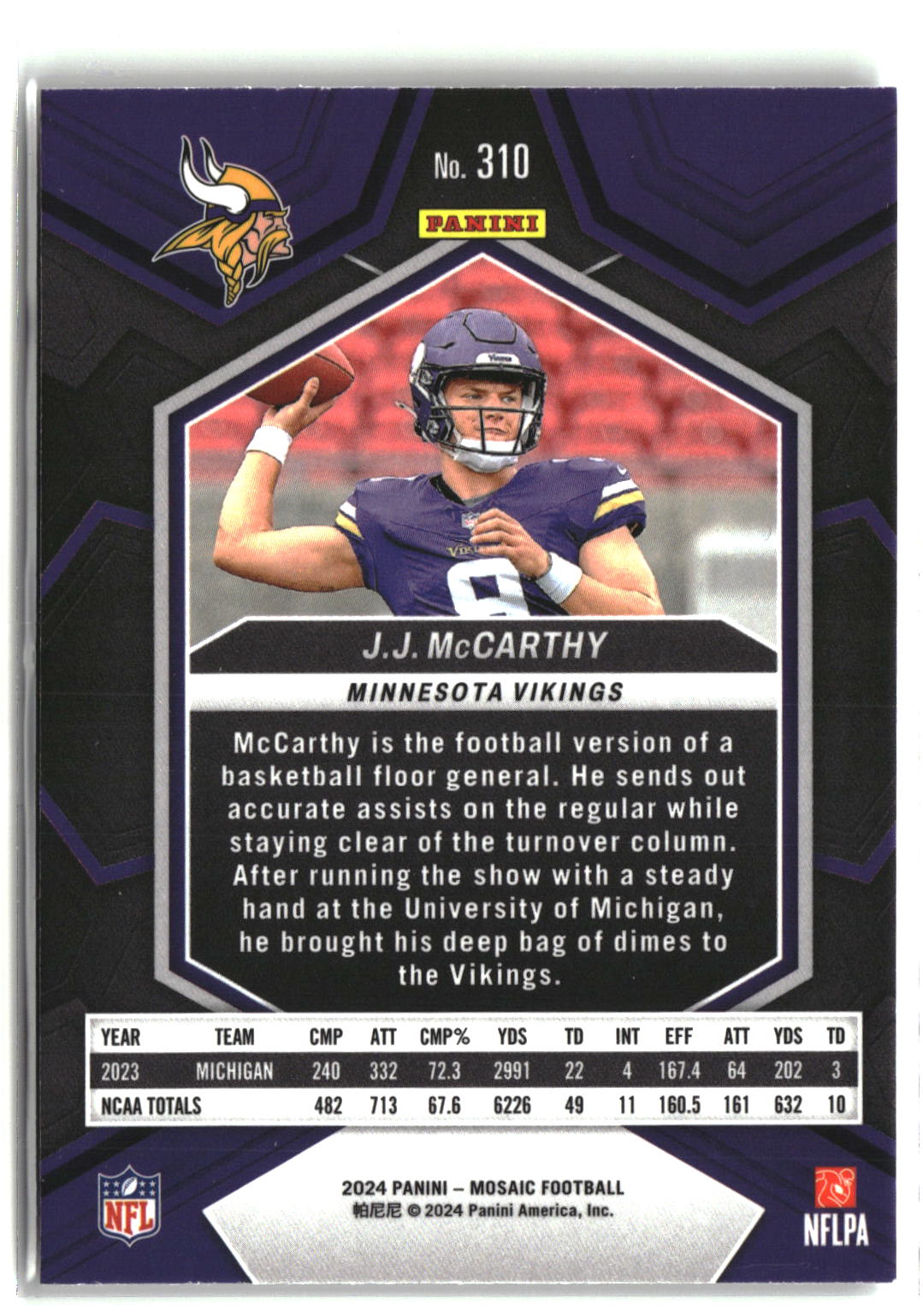 2024 Panini Mosaic #310 J.J. McCarthy-2