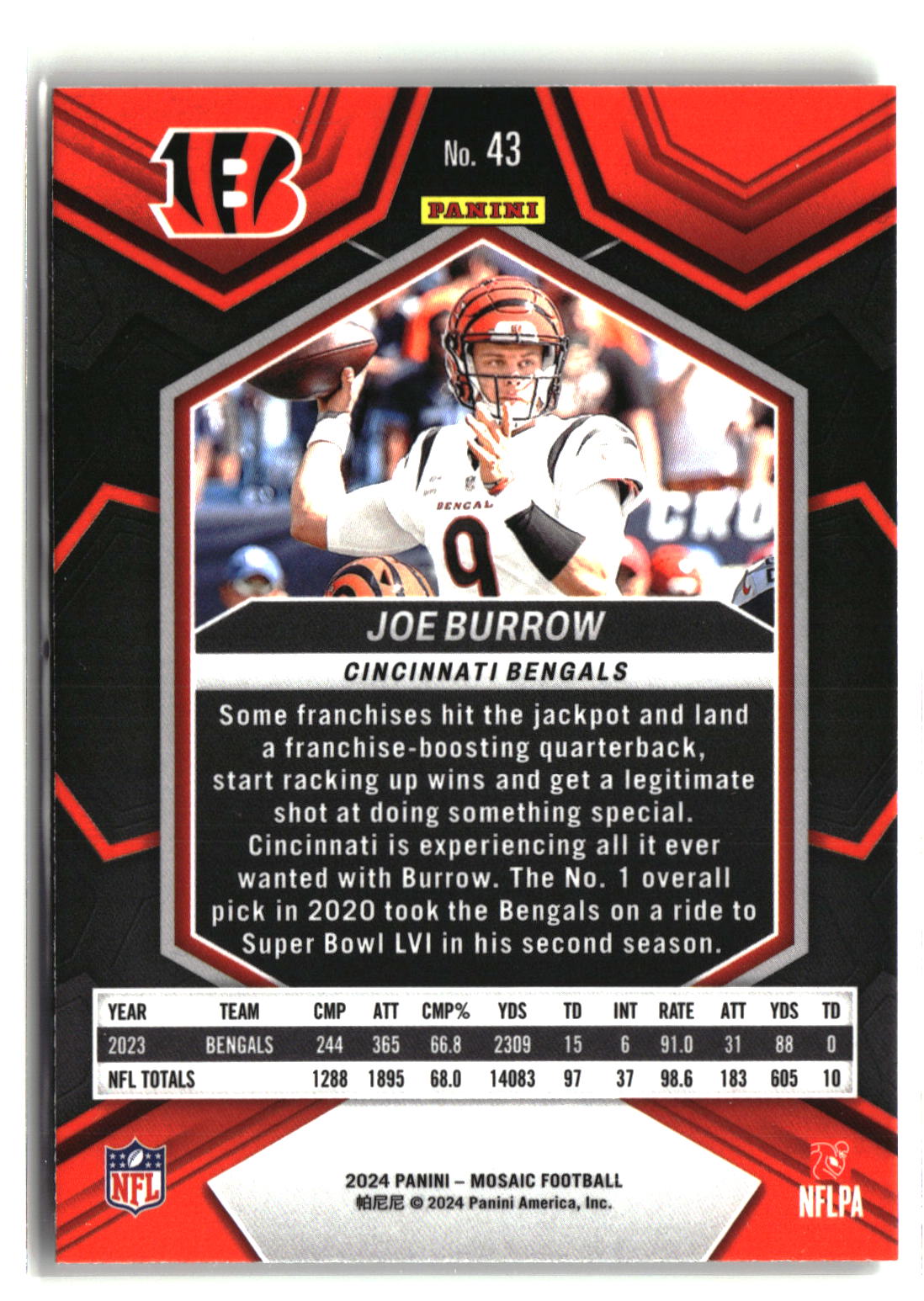 2024 Panini Mosaic #43 Joe Burrow-2