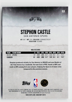 2025-26 Topps Signature Class #53 Stephon Castle-2