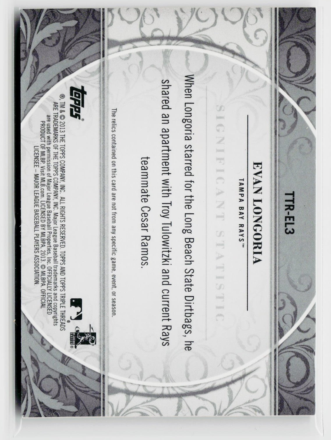 2013 Topps Triple Threads #TTR-EL3 Evan Longoria Relics 7/36-2