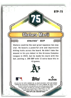 2026 Bowman #BTP-75 Shotaro Morii Bowman Scouts' Top 100-2