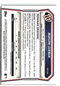2026 Bowman #BCP-100 Marconi German Chrome Prospects X-Fractor-2