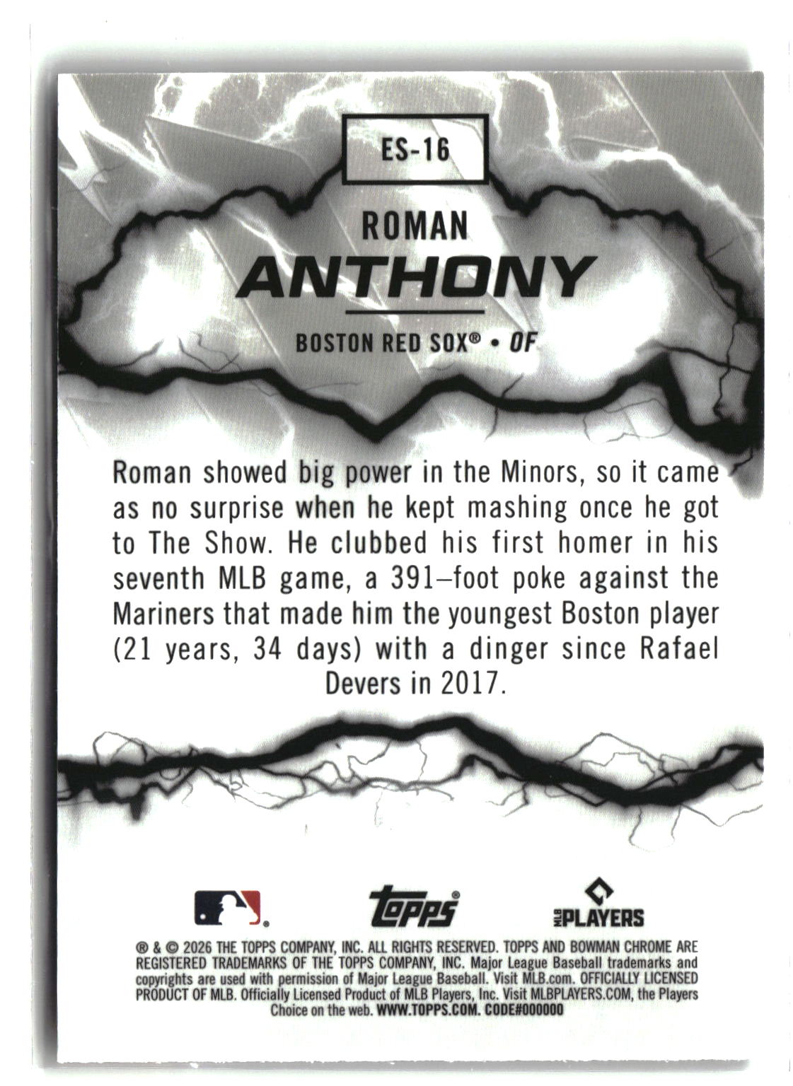 2026 Bowman #ES-16 Roman Anthony Electric Sluggers-2