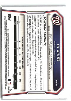 2026 Bowman #BCP-95 Eli Willits Chrome Prospects Blue Raywave Refractor #/150-2