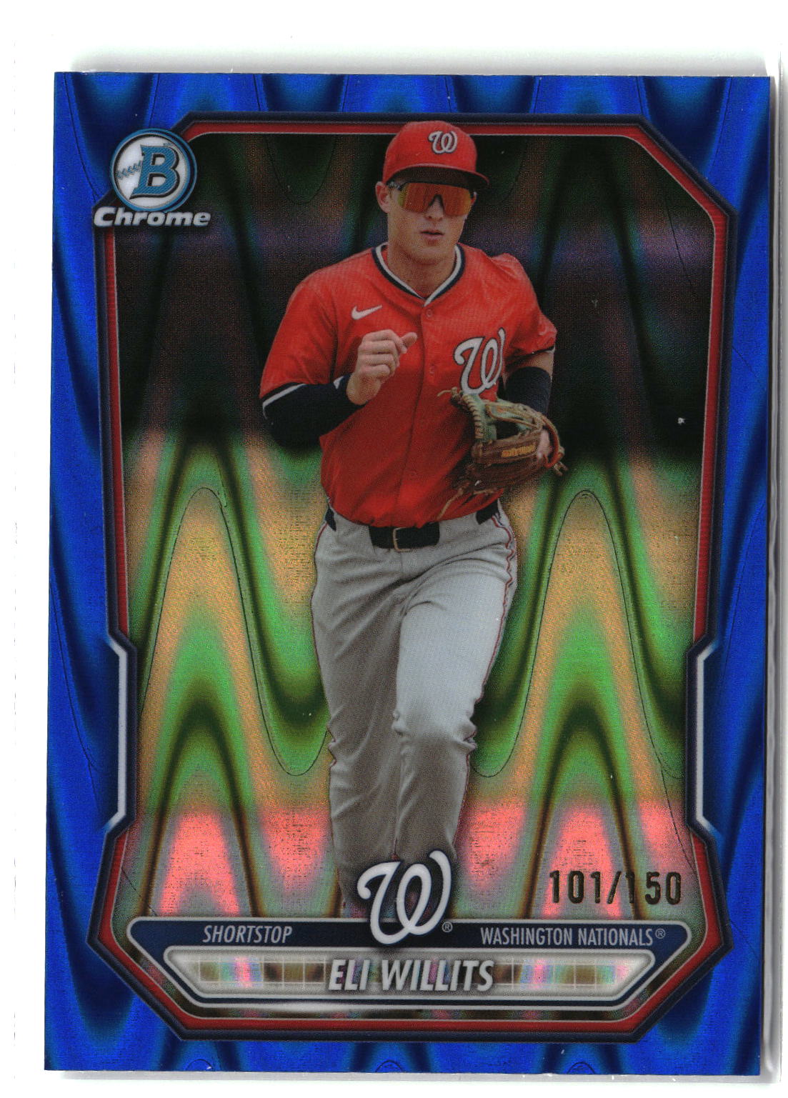 2026 Bowman #BCP-95 Eli Willits Chrome Prospects Blue Raywave Refractor #/150