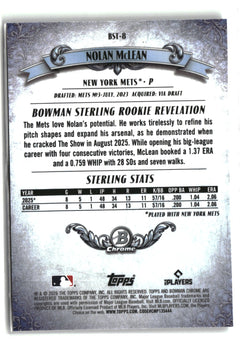 2026 Bowman #BST-8 Nolan McLean Bowman Sterling-2