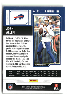 2023 Panini Contenders #11 Josh Allen Game Ticket Bronze-2